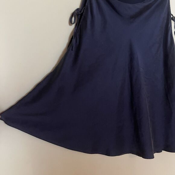 Victoria's Secret 100% SILK Classic Baby Doll Lingerie Chemise, Navy Blue Sz M - Picture 9 of 10